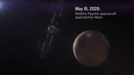 Космический аппарат NASA Psyche заснял таймлапс видео пролетая мимо Марса