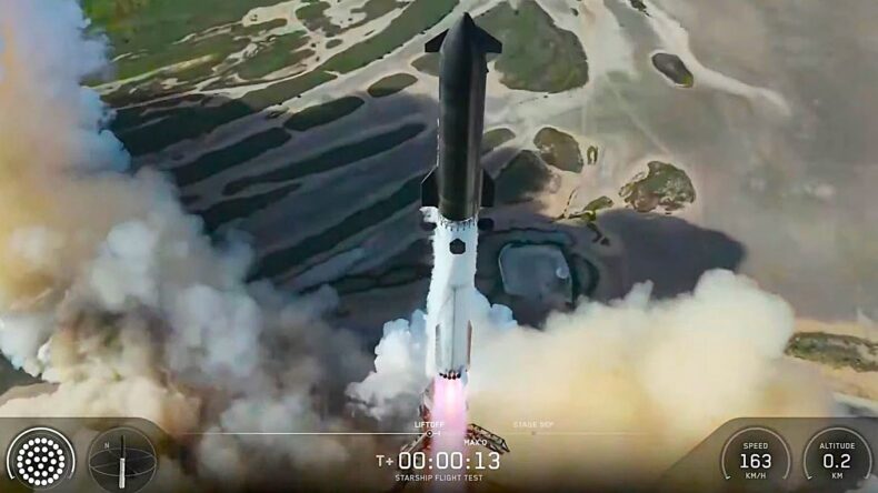 Удачное число 13: Starship запускает спутники Starlink и безопасно приземляется